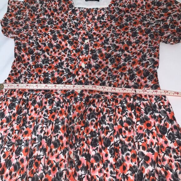 women's GAP PINK FLORAL PRINT spring wear  FIT &FLARE DRESS SIZE 04 100% cotton - Picture 10 of 10